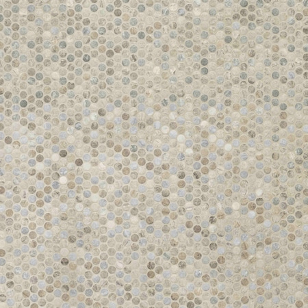 Msi Stonella Penny Round 12 in. x 12 in. Glossy Glass Mesh-Mounted